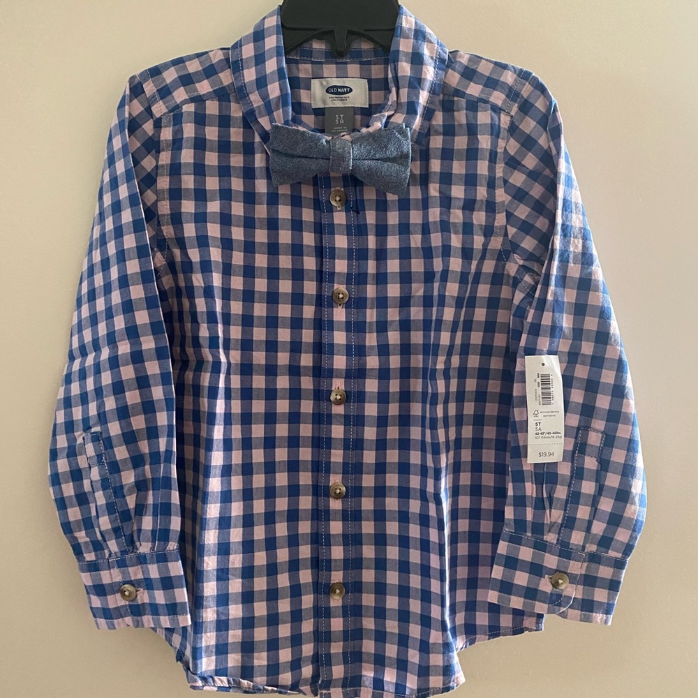 New Old Navy Toddler Boy Shirt with bow size 5